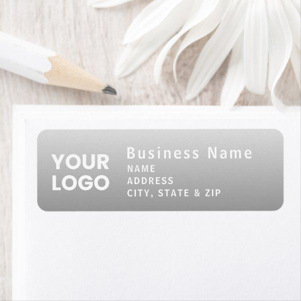 Upload Logo | Modern Gradient Grey Return Address Label