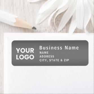 Upload Logo | Modern Gradient Grey Return Address Label