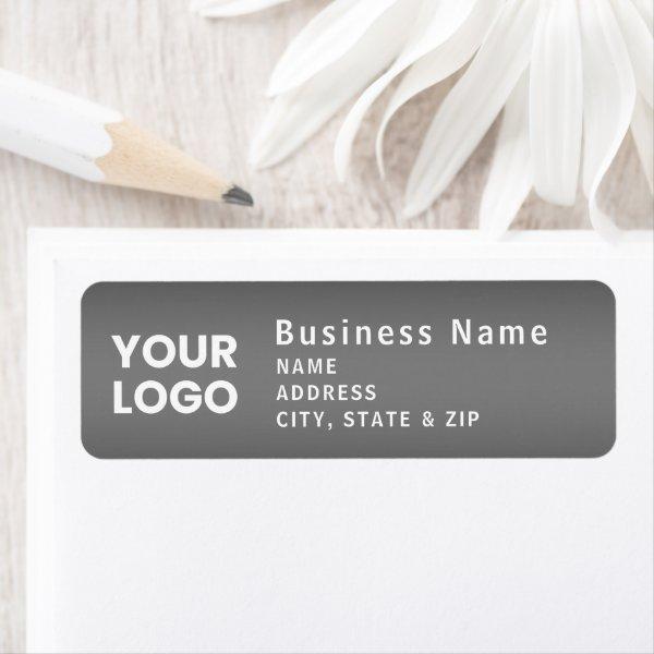 Upload Logo | Modern Gradient Grey Return Address Label
