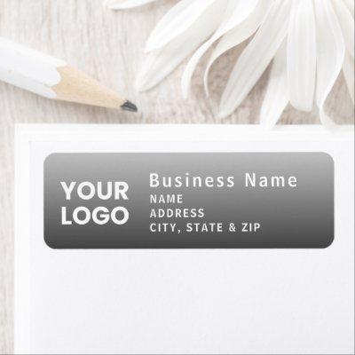 Upload Logo | Modern Gradient Grey Return Address Label