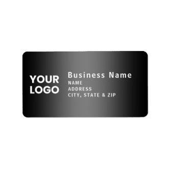 Upload Logo | Modern Gradient Grey Return Address Label