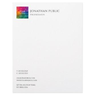 Upload Your Business Company Logo Modern Simple Letterhead