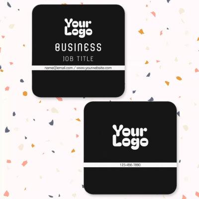 Upload Your Logo | Black & White (editable) Square