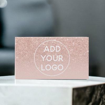 Upload your logo chic blush rose gold ombre