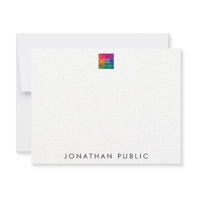 Upload Your Own Logo Here Personalized Laid Paper Note Card