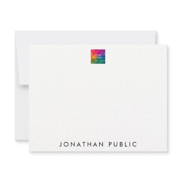 Upload Your Own Logo Here Personalized Laid Paper Note Card