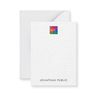 Upload Your Own Logo Ultra Thick Paper Vertical Note Card