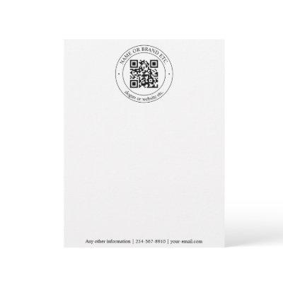 Upload Your Own QR Code & Customizable Text Letterhead