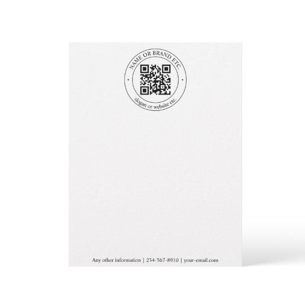 Upload Your Own QR Code & Customizable Text Letterhead
