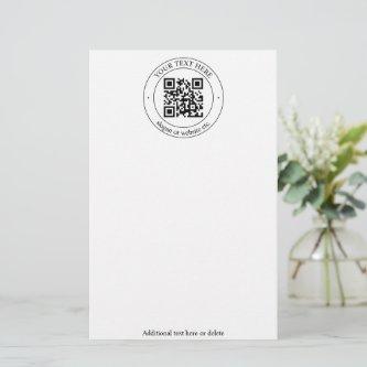 Upload Your Own QR Code & Customizable Text Stationery