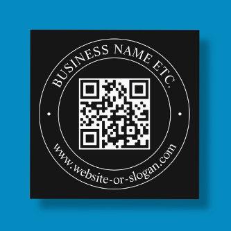 Upload Your QR code & Customizable Text | Black Square