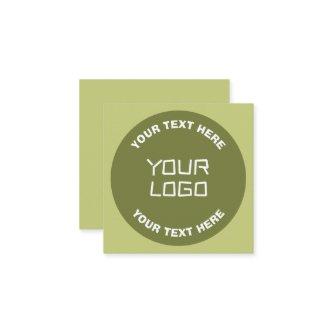 Uploaded Logo or Design & Editable Text Any Color Enclosure Card