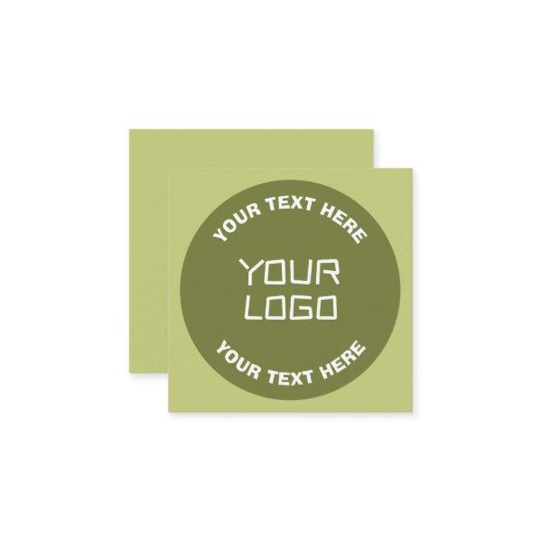 Uploaded Logo or Design & Editable Text Any Color Enclosure Card