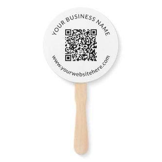 Uploaded QR code Template with Editable Text Hand Fan
