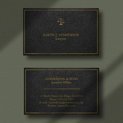 Upscale faux black leather gold frame lawyer