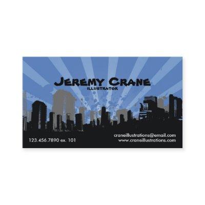Urban Grunge Cityscape - Blue