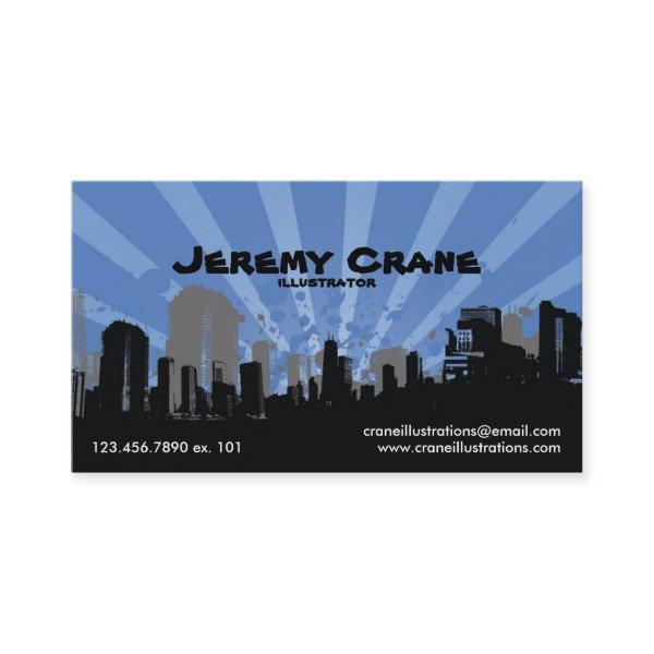 Urban Grunge Cityscape - Blue