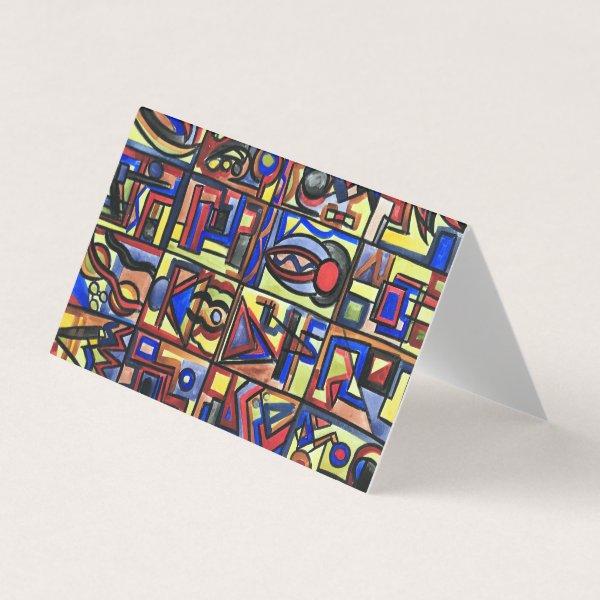 Urban Street Two-Hand Painted Modern Bauhaus Art