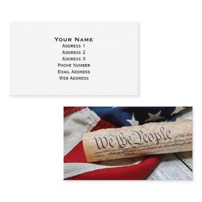US Constitution and Flag