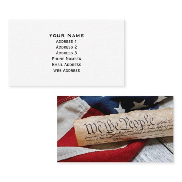 US Constitution and Flag