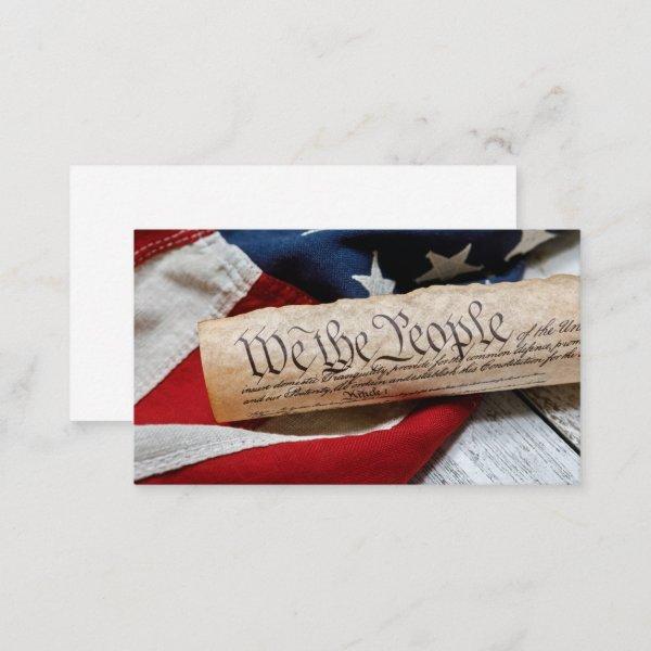 US Constitution and Flag