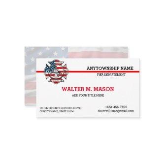US Flag Red Line Firefighter