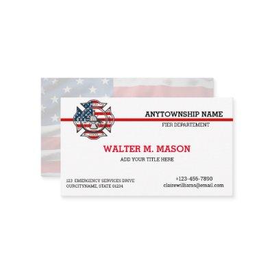 US Flag Red Line Firefighter