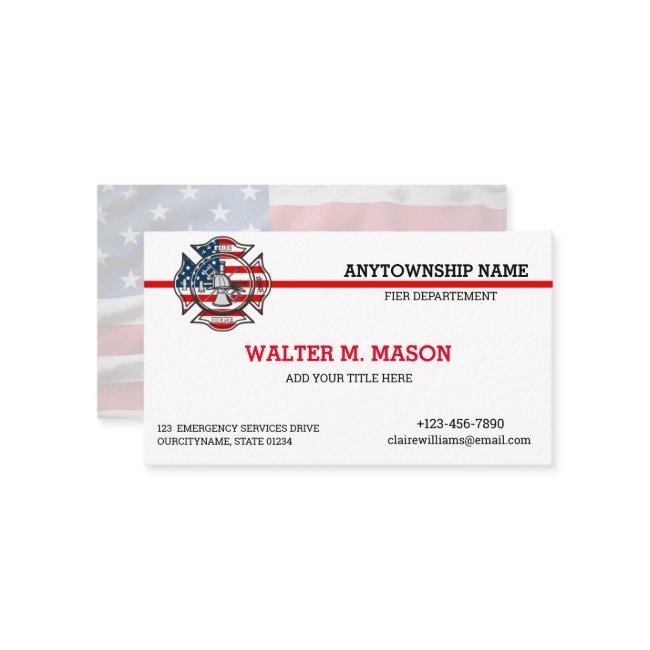 US Flag Red Line Firefighter
