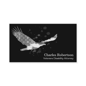 *~* USA Flag American Eagle Gray Grey on Black
