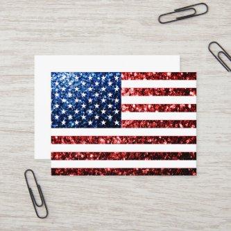 USA flag red blue sparkles glitters
