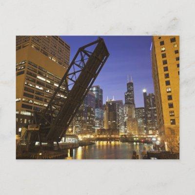 USA, Illinois, Chicago, Chicago River Postcard