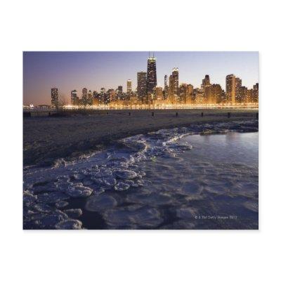 USA, Illinois, Chicago, City skyline from Lake Postcard