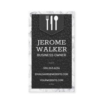 Utensil Logo | Leather Stitched Strap | Marble