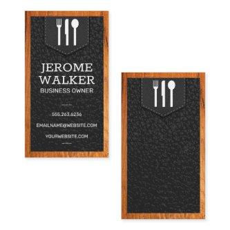 Utensil Logo | Leather Stitched Strap | Wood