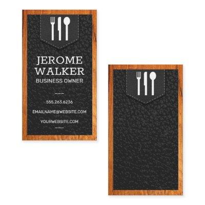 Utensil Logo | Leather Stitched Strap | Wood
