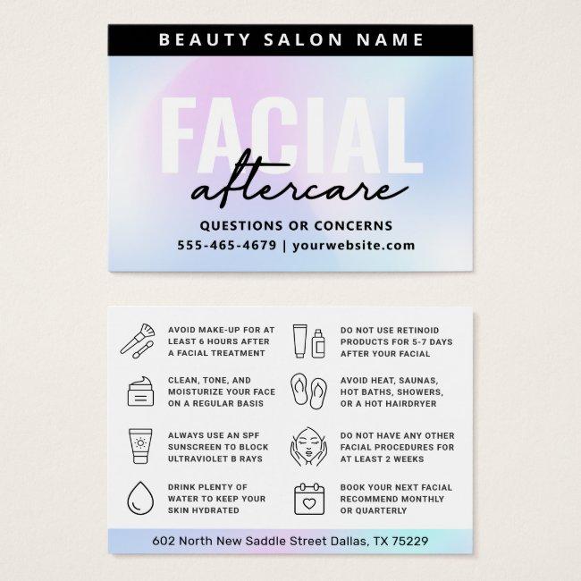 UV Gloss Holographic Facial Aftercare Card