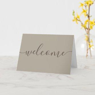 Vacation Rental Brown Welcome Note Card