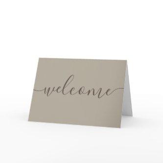 Vacation Rental Brown Welcome Note Card