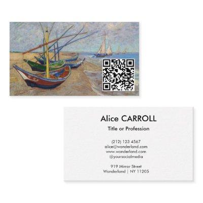 Van Gogh - Fishing Boats on the Beach - QR Code