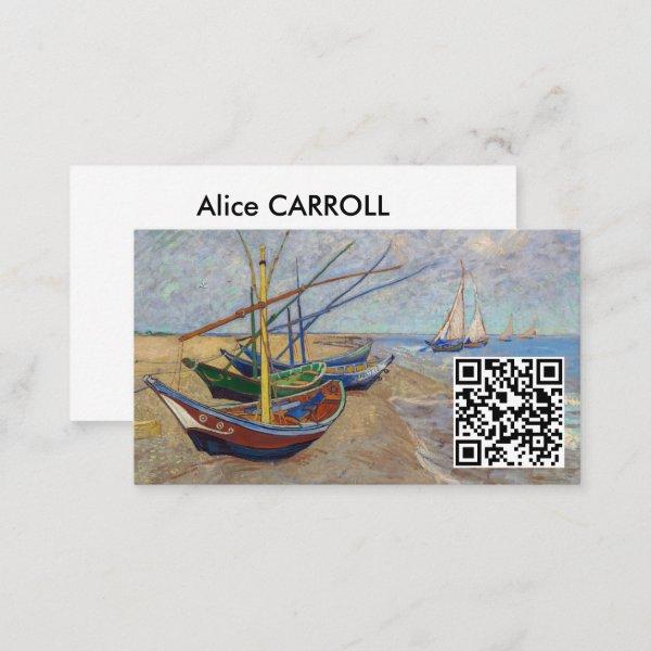 Van Gogh - Fishing Boats on the Beach - QR Code