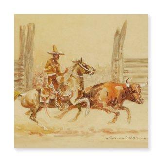 Vaquero and Steer by Edward Borein