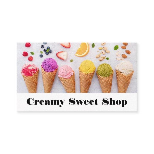 Variety Ice Cream Cones Flavors | Fruits Nuts