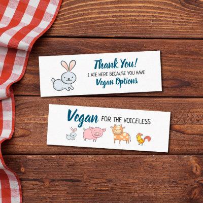 Vegan outreach restaurant thank you mini