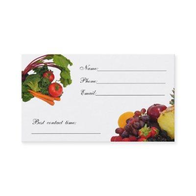 Vegetable Contact Card 3