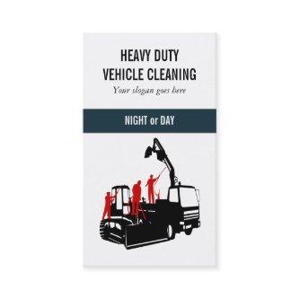 Vehicles heavy duty men cleaning red black