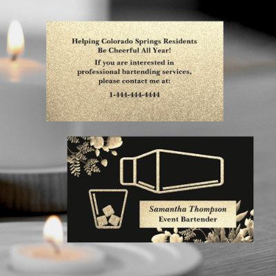 Velvety Gold Glitter Bartender Event