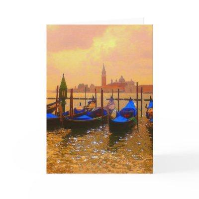 Venice Grand Canal & Gondolas Italy Travel Artwork Card