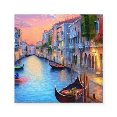 Venice is a City,  Famous for Its Intricate Canals Square
