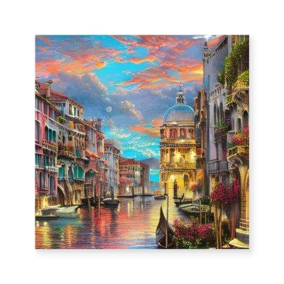 Venice is a City,  Famous for Its Intricate Canals Square