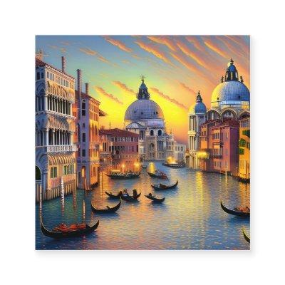 Venice is a City,  Famous for Its Intricate Canals Square